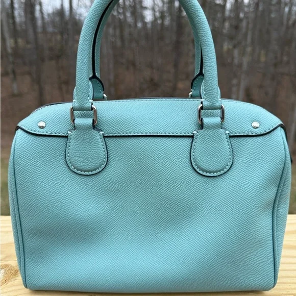 Coach Mini Bennett Satchel with Crossbody Strap, Blue/Teal EUC - Picture 5 of 8